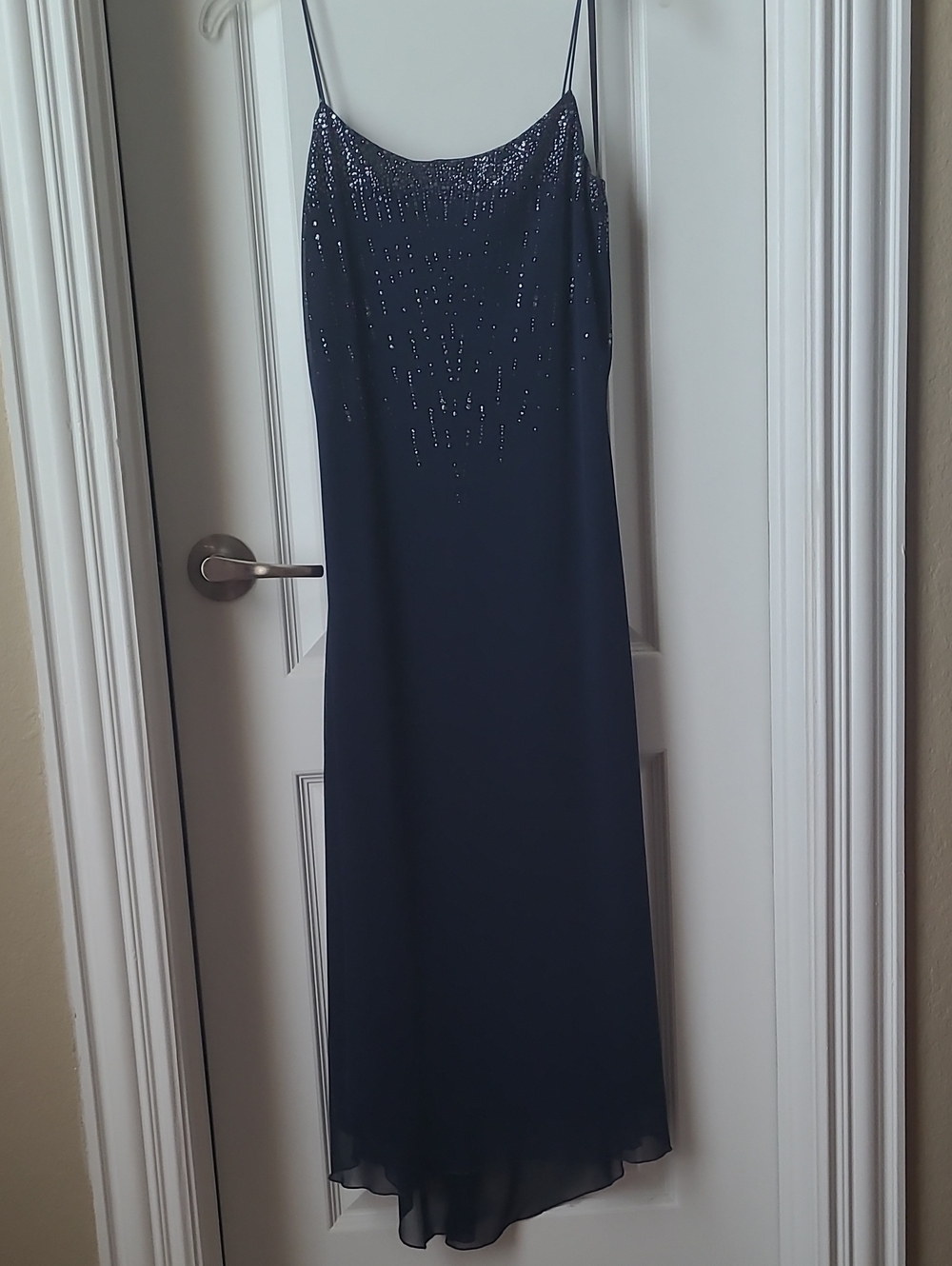 Midnight Navy Sequin Slip Maxi Dress - Women